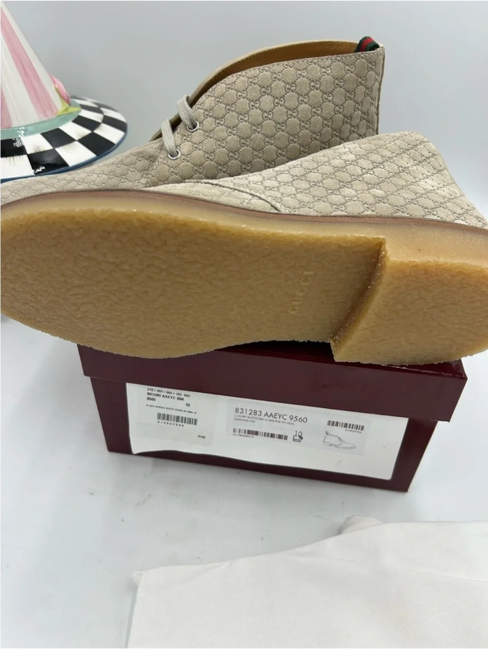 Men’s Gucci GG embossed desert boot size 10 made in Italy